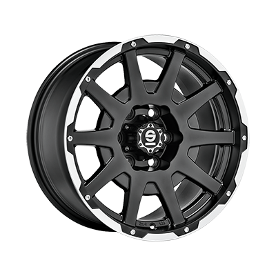 Sparco SPARCO DAKAR MATT BLACK LIP POLISHED+RIVETS - 17x8.5